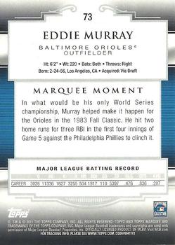 2011 Topps Marquee #73 Eddie Murray Back
