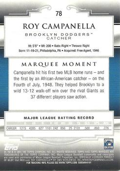 2011 Topps Marquee #78 Roy Campanella Back