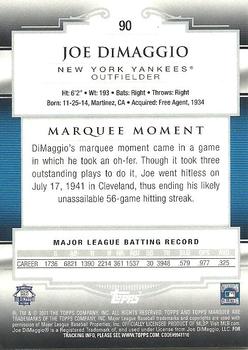 2011 Topps Marquee #90 Joe DiMaggio Back