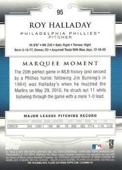 2011 Topps Marquee #95 Roy Halladay Back
