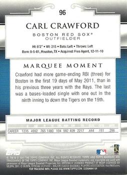 2011 Topps Marquee #96 Carl Crawford Back