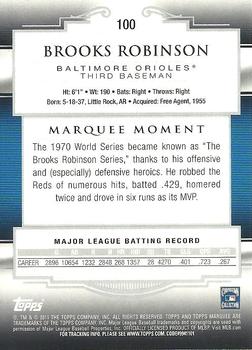 2011 Topps Marquee #100 Brooks Robinson Back