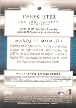 2011 Topps Marquee #46 Derek Jeter Back