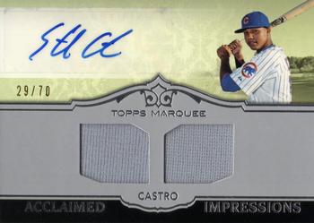 2011 Topps Marquee - Acclaimed Impressions Dual Relic Autographs #AID-6 Starlin Castro Front