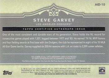 2011 Topps Marquee - Acclaimed Impressions Dual Relic Autographs #AID-10 Steve Garvey Back