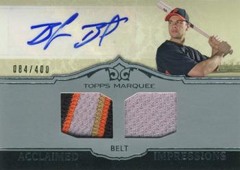 2011 Topps Marquee - Acclaimed Impressions Dual Relic Autographs #AID-45 Brandon Belt Front