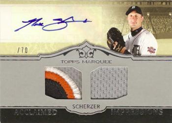 2011 Topps Marquee - Acclaimed Impressions Dual Relic Autographs #AID-48 Max Scherzer Front