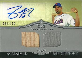 2011 Topps Marquee - Acclaimed Impressions Dual Relic Autographs #AID-54 Angel Pagan Front