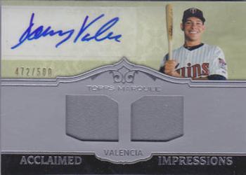 2011 Topps Marquee - Acclaimed Impressions Dual Relic Autographs #AID-60 Danny Valencia Front