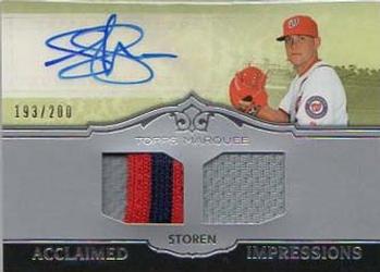 2011 Topps Marquee - Acclaimed Impressions Dual Relic Autographs #AID-62 Drew Storen Front