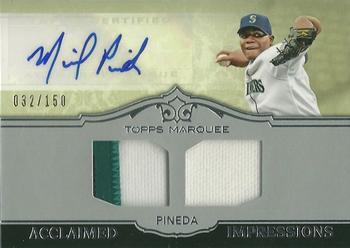 2011 Topps Marquee - Acclaimed Impressions Dual Relic Autographs #AID-64 Michael Pineda Front