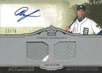 2011 Topps Marquee - Acclaimed Impressions Dual Relic Autographs #AID-8 Austin Jackson Front