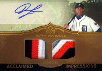 2011 Topps Marquee - Acclaimed Impressions Dual Relic Autographs Gold #AID-8 Austin Jackson Front