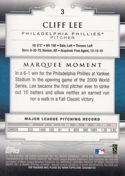 2011 Topps Marquee - Blue #3 Cliff Lee Back