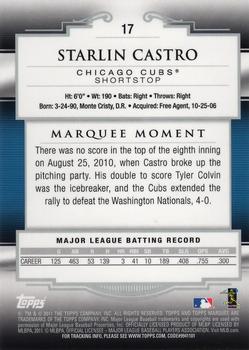 2011 Topps Marquee - Blue #17 Starlin Castro Back