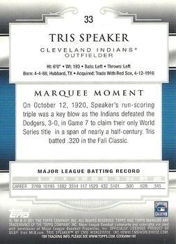 2011 Topps Marquee - Blue #33 Tris Speaker Back