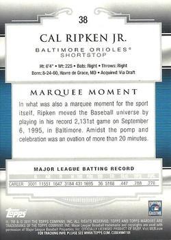 2011 Topps Marquee - Blue #38 Cal Ripken Jr. Back