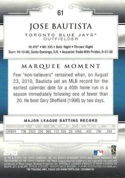 2011 Topps Marquee - Blue #61 Jose Bautista Back