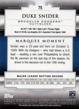 2011 Topps Marquee - Blue #75 Duke Snider Back