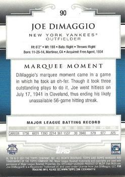 2011 Topps Marquee - Blue #90 Joe DiMaggio Back