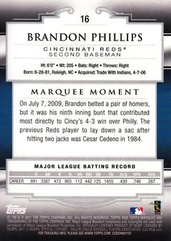 2011 Topps Marquee - Copper #16 Brandon Phillips Back