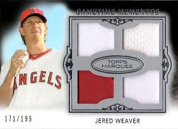 2011 Topps Marquee - Gametime Mementos Quad Relics #GMQR-50 Jered Weaver Front