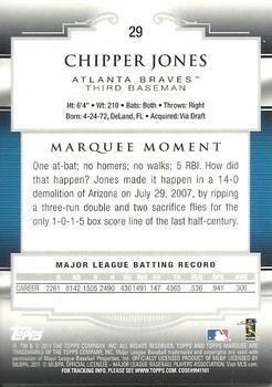2011 Topps Marquee - Gold #29 Chipper Jones Back
