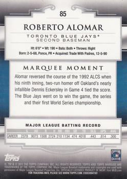 2011 Topps Marquee - Gold #85 Roberto Alomar Back
