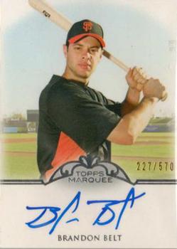 2011 Topps Marquee - Monumental Markings Autographs #MM-BB Brandon Belt Front