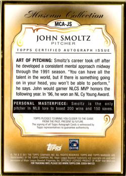 2011 Topps Marquee - Museum Collection Autographs #MCA-JS John Smoltz Back