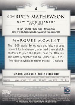 2011 Topps Marquee - Red #4 Christy Mathewson Back