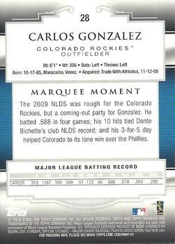 2011 Topps Marquee - Red #28 Carlos Gonzalez Back