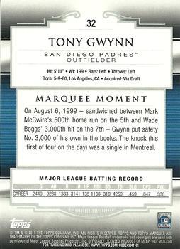 2011 Topps Marquee - Red #32 Tony Gwynn Back