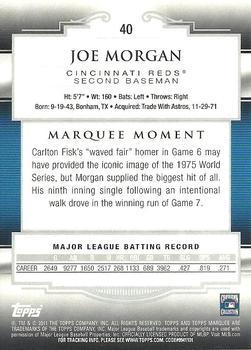 2011 Topps Marquee - Red #40 Joe Morgan Back