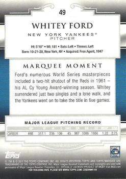 2011 Topps Marquee - Red #49 Whitey Ford Back