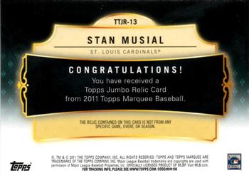 2011 Topps Marquee - Titanic Threads #TTJR-13 Stan Musial Back