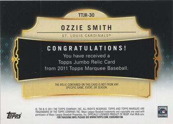2011 Topps Marquee - Titanic Threads #TTJR-30 Ozzie Smith Back