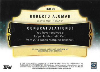 2011 Topps Marquee - Titanic Threads #TTJR-34 Roberto Alomar Back