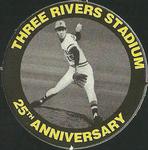1995 Coca-Cola Pittsburgh Pirates Pogs SGA #8 First Game Played at Three Rivers 7/16/70 Front
