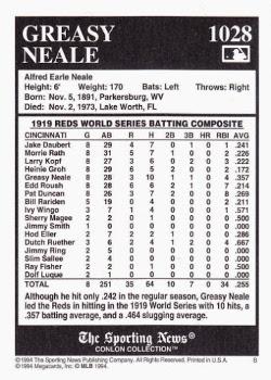 1994 Conlon Collection TSN #1028 Greasy Neale Back