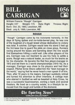 1994 Conlon Collection TSN #1056 Bill Carrigan Back
