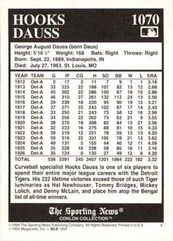 1994 Conlon Collection TSN #1070 Hooks Dauss Back