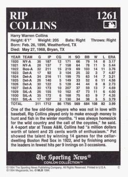 1994 Conlon Collection TSN #1261 Rip Collins Back