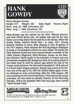 1995 Conlon Collection TSN #1325 Hank Gowdy Back
