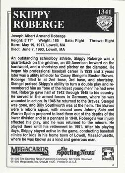 1995 Conlon Collection TSN #1341 Skippy Roberge Back