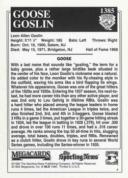 1995 Conlon Collection TSN #1385 Goose Goslin Back