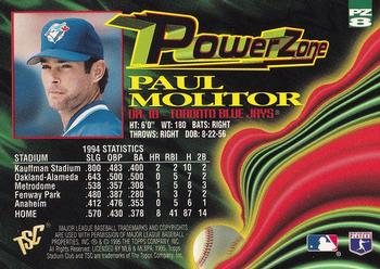 1995 Stadium Club - Power Zone #PZ8 Paul Molitor Back
