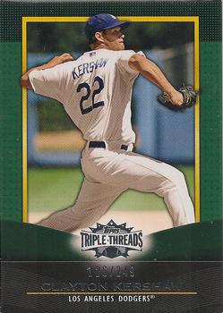 2011 Topps Triple Threads - Emerald #28 Clayton Kershaw Front