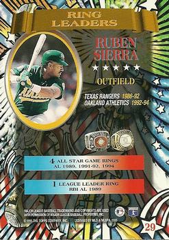 1995 Stadium Club - Ring Leaders #29 Ruben Sierra Back