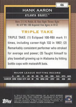2011 Topps Triple Threads - Sepia #46 Hank Aaron Back